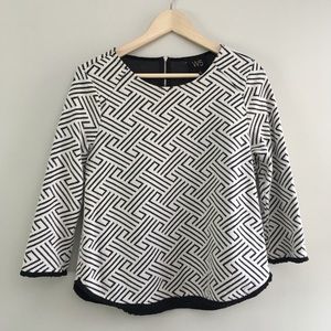 W5 Textile Heavyweight Fringe Geo Top with Fringe